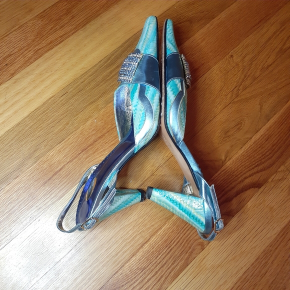 BRUNO GIORDANO MILANO Slingback  Pumps Size 9 multi blue  bruno Giordano - Picture 7 of 7